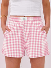 Women Gingham Pajama Boxer Shorts